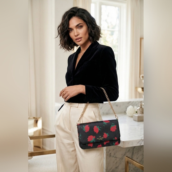 Kate Spade Madison Rose Toss Printed Flap Crossbody - Picture 10 of 10